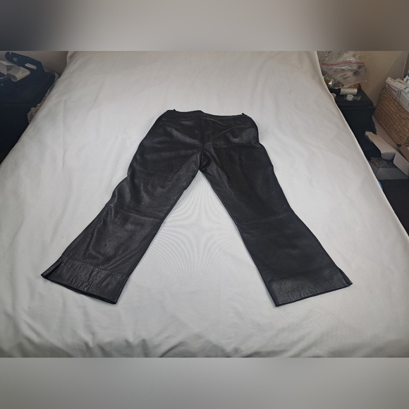 Leather Limited Black Cropped 100% Leather Soft Womens Pants Size 6 - Picture 12 of 15